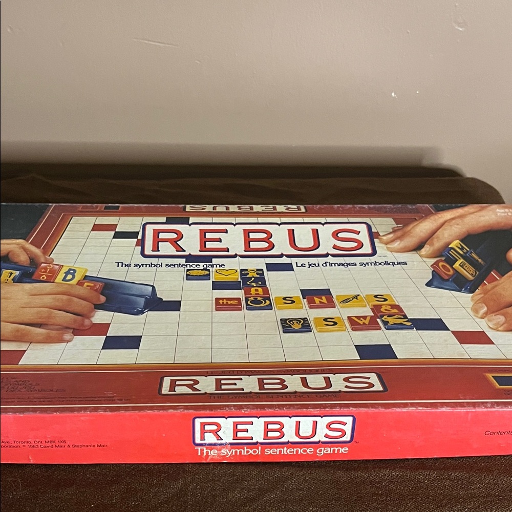 😄Rebus vintage symbol sentence game 1983